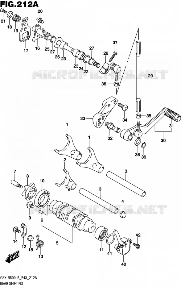 SCHAKELEN ASSY Suzuki MOTO 600 GSX-R 2016  GSX-R600 L6 (E43)