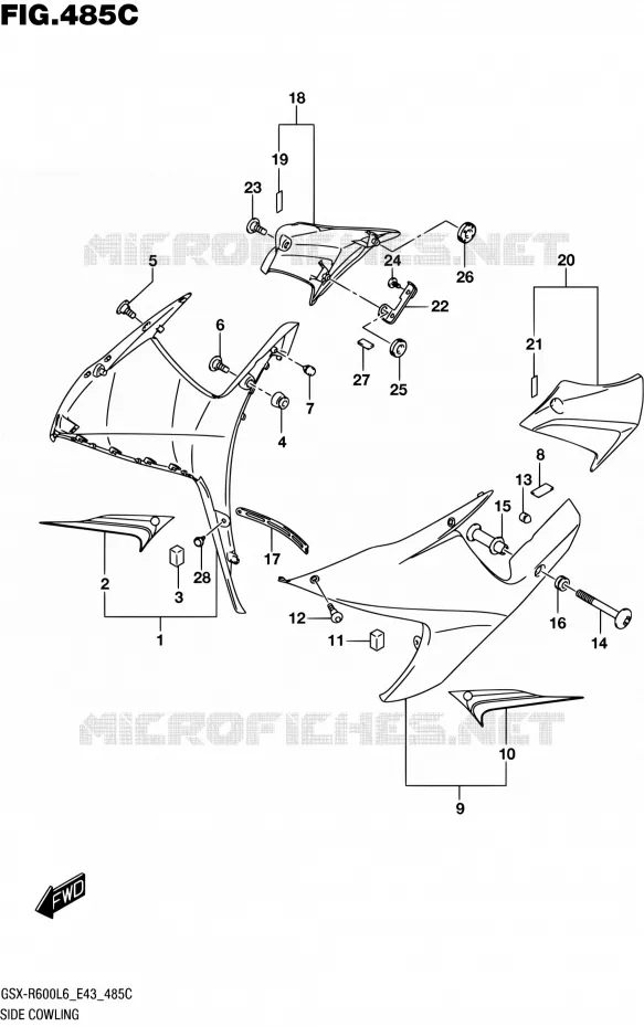 SIDE KUIP (ARB) Suzuki MOTO 600 GSX-R 2016  GSX-R600 L6 (E43)