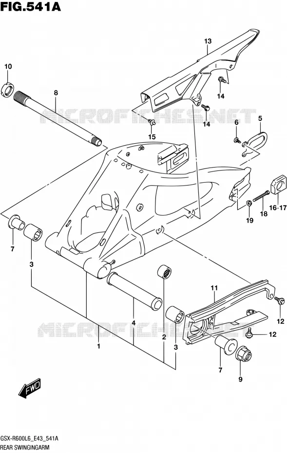 SWINGARM Suzuki MOTO 600 GSX-R 2016  GSX-R600 L6 (E43)
