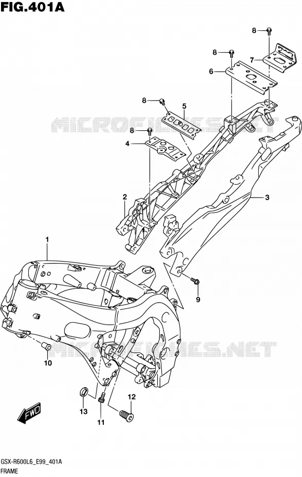 FRAME Suzuki MOTO 600 GSX-R 2016  GSX-R600 L6 (E99)