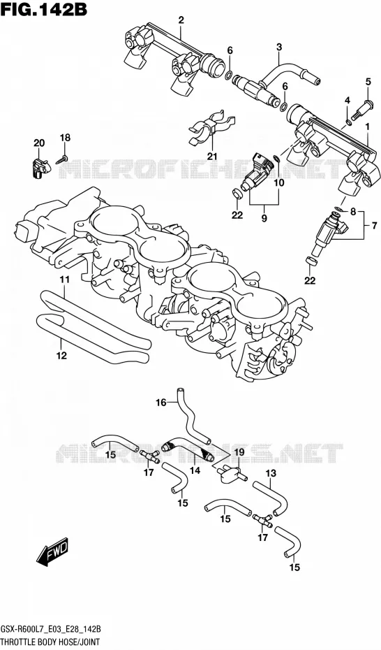 GASKLEPHUIS (GSX-R600L7 E28) Suzuki MOTO 600 GSX-R 2017  GSX-R600 L7 (E03,E28,E33)
