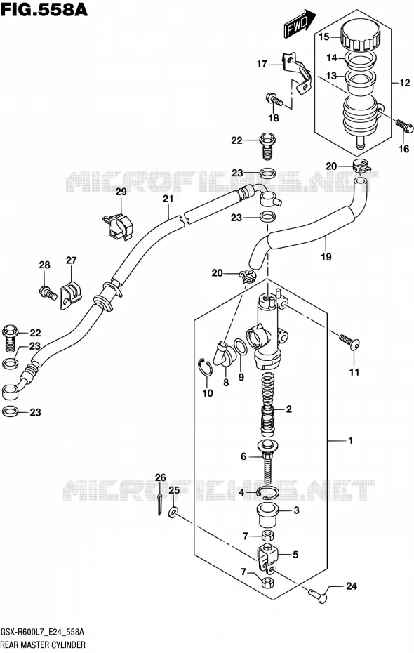 ACHTER HOOFDREMCILINDER Suzuki MOTO 600 GSX-R 2017  GSX-R600 L7 (E24)