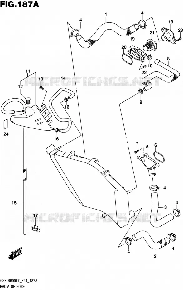 RADIATOR SLANG Suzuki MOTO 600 GSX-R 2017  GSX-R600 L7 (E24)