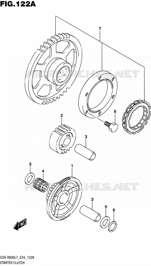 STARTMOTOR CLUTCH Suzuki MOTO 600 GSX-R 2017  GSX-R600 L7 (E24)
