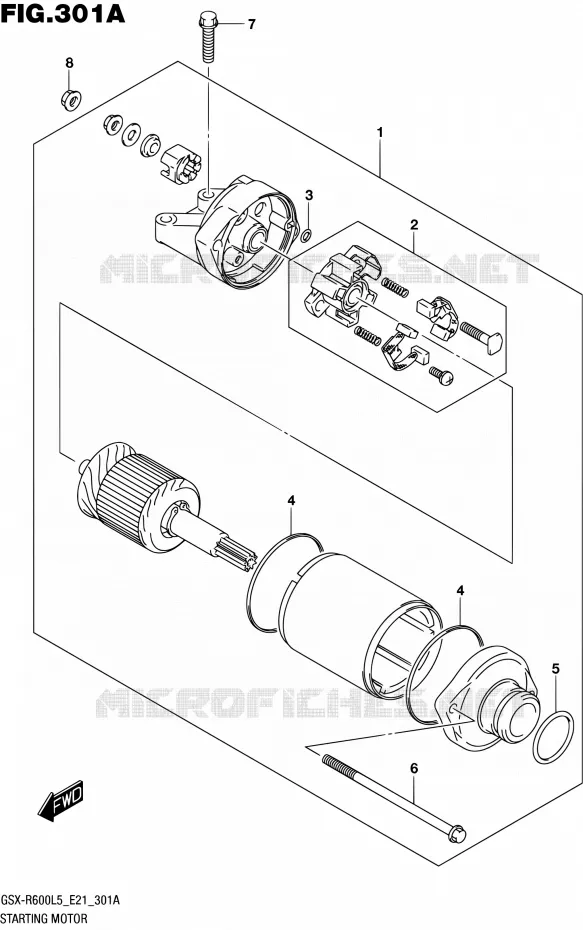 STARTMOTOR Suzuki MOTO 600 GSX-R 2015  GSX-R600UF L5 (E21)