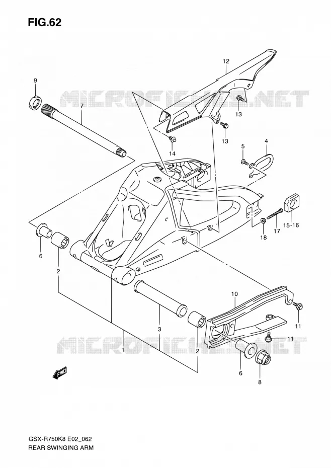 SWINGARM Suzuki MOTO 750 GSX-R 2010  GSX-R750 L0 (E02,E19)