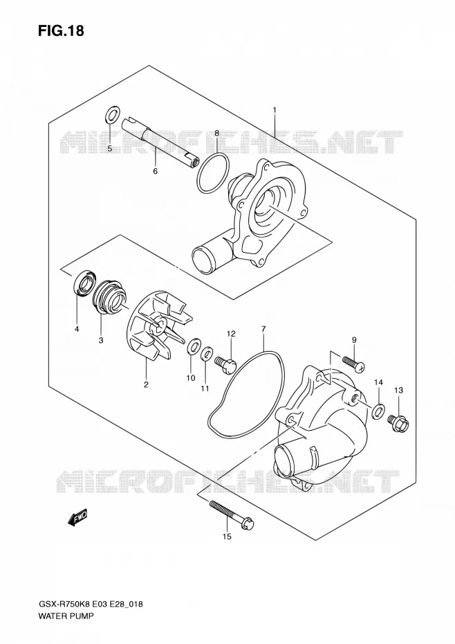 WATERPOMP Suzuki MOTO 750 GSX-R 2010  GSX-R750 L0 (E03,E28,E33)