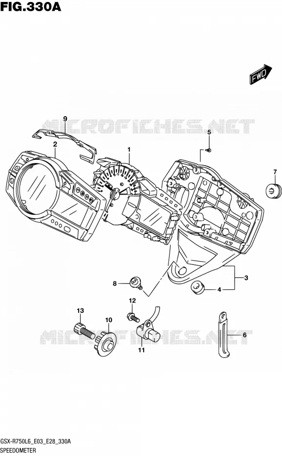 SNELHEIDSMETER (GSX-R750L6 E03) Suzuki MOTO 750 GSX-R 2016  GSX-R750 L6 (E03,E28,E33)