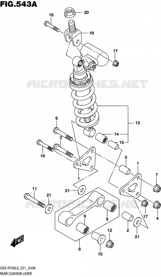 SCHOKBREKER AANEENSCHAKELING Suzuki MOTO 750 GSX-R 2016  GSX-R750 L6 (E21)