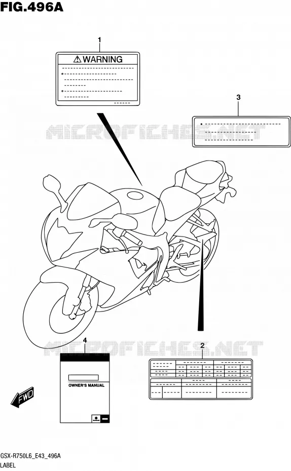 ETIKET Suzuki MOTO 750 GSX-R 2016  GSX-R750 L6 (E43)