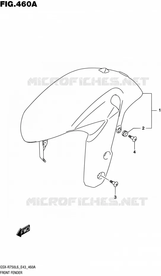 FRONT FENDER Suzuki MOTO 750 GSX-R 2016  GSX-R750 L6 (E43)