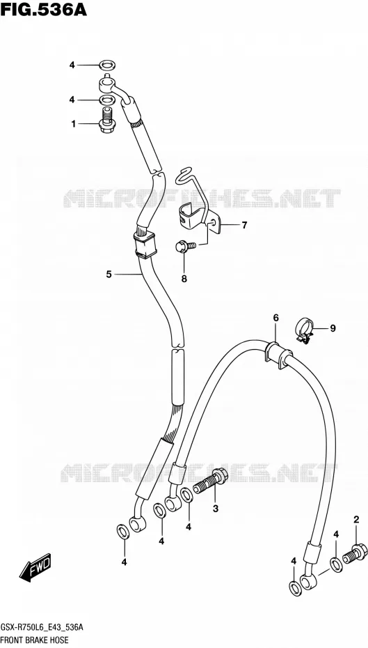 FRONT REMSLANG Suzuki MOTO 750 GSX-R 2016  GSX-R750 L6 (E43)