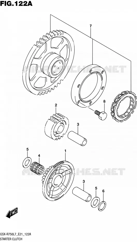 STARTMOTOR CLUTCH Suzuki MOTO 750 GSX-R 2017  GSX-R750 L7 (E21)