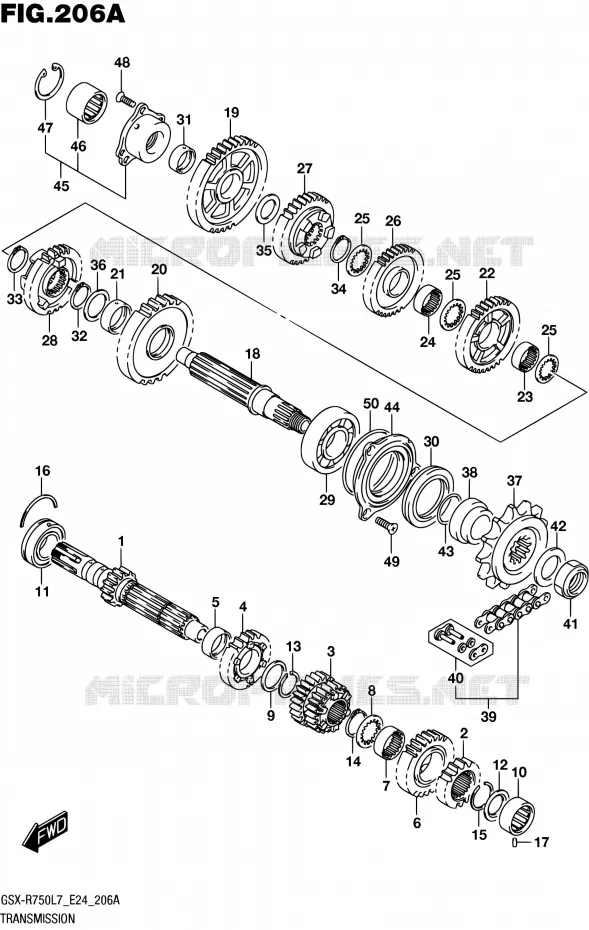 TRANSMISSION Suzuki MOTO 750 GSX-R 2017  GSX-R750 L7 (E24)
