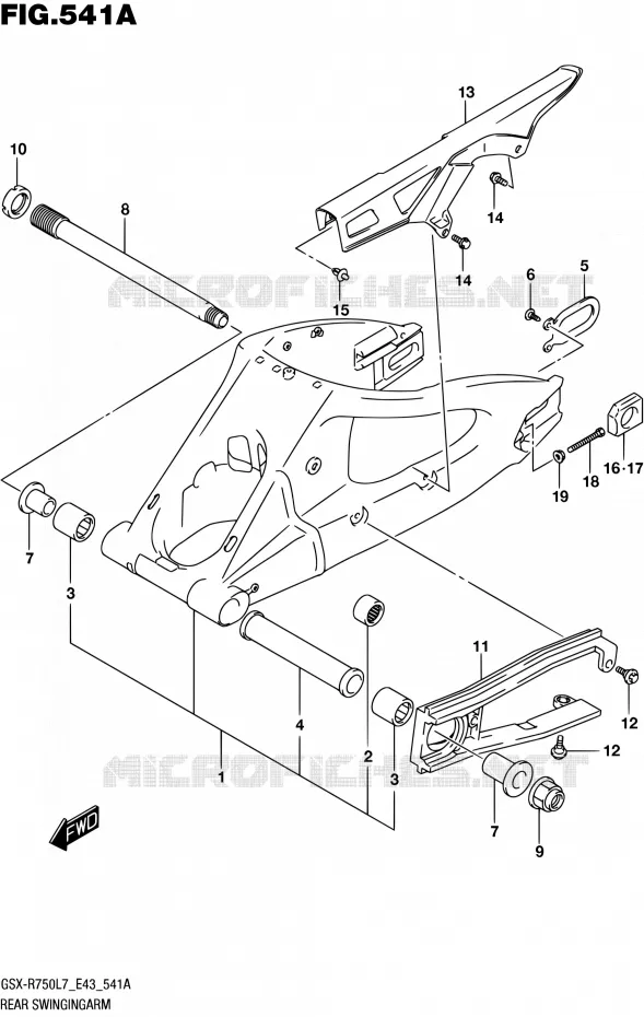 SWINGARM Suzuki MOTO 750 GSX-R 2017  GSX-R750 L7 (E43)