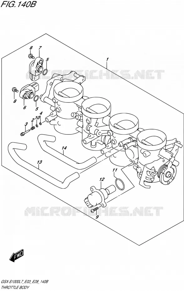 GASKLEPHUIS (GSX-S1000AL7 E03) Suzuki MOTO 1000 GSX-S 2017  GSX-S1000A L7 (E03,E28,E33)