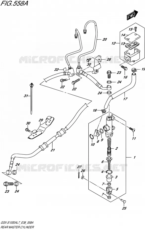 ACHTER HOOFDREMCILINDER Suzuki MOTO 1000 GSX-S 2017  GSX-S1000A L7 (E38)