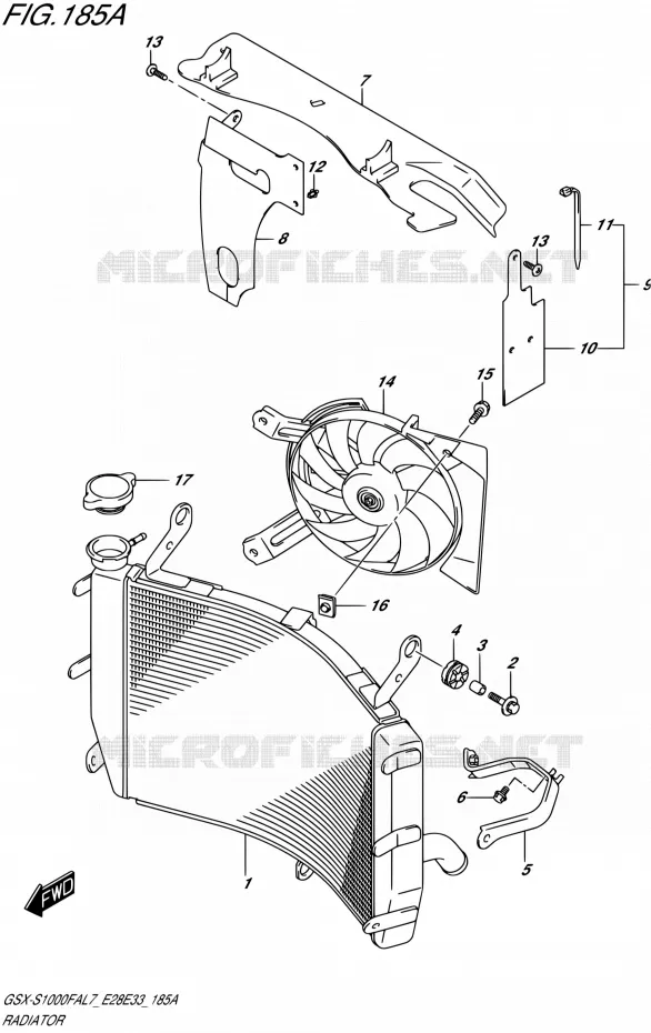 RADIATOR Suzuki MOTO 1000 GSX-S 2017  GSX-S1000FA L7 (E28,E33)