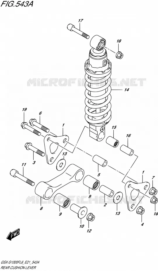 SCHOKBREKER AANEENSCHAKELING Suzuki MOTO 1000 GSX-S 2015  GSX-S1000FAUF L6 (E21)