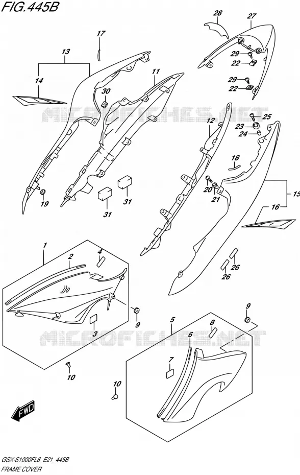 ACHTER KUIP (YSF) Suzuki MOTO 1000 GSX-S 2016  GSX-S1000F L6 (E21)