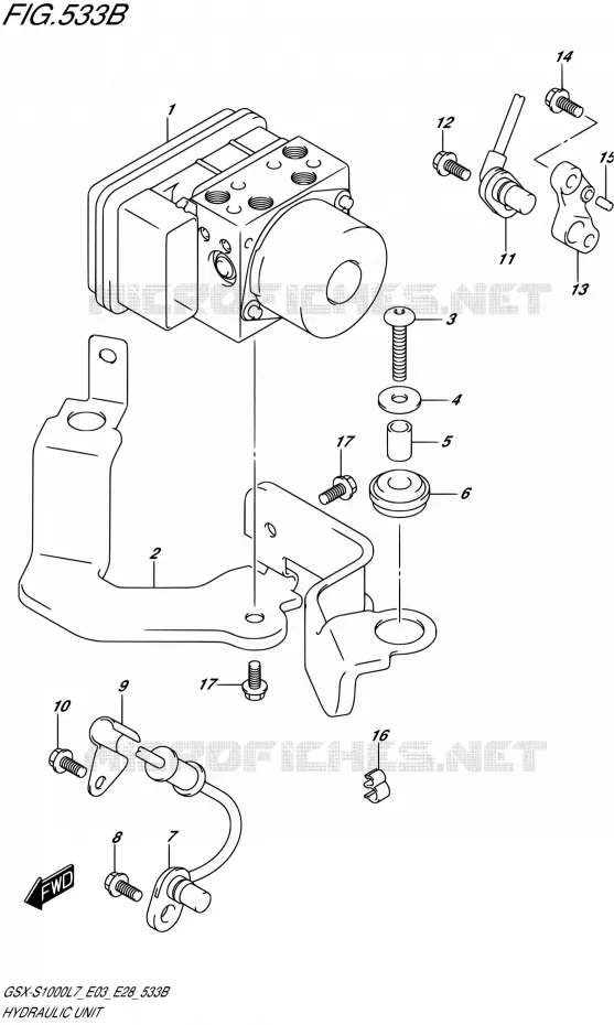 ABS (GSX-S1000AL7 E28) Suzuki MOTO 1000 GSX-S 2017  GSX-S1000 L7 (E33)