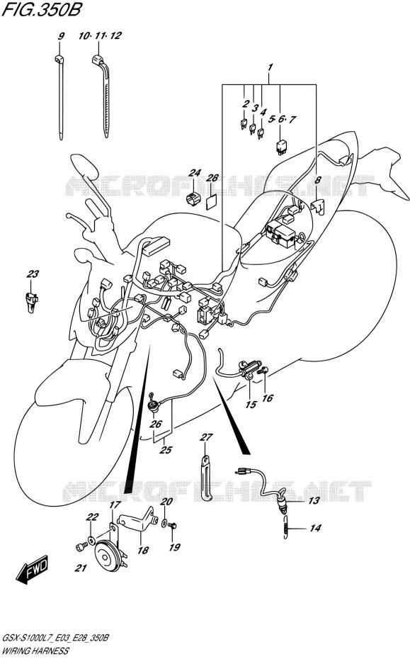 BEDRADING (GSX-S1000AL7 E03) Suzuki MOTO 1000 GSX-S 2017  GSX-S1000 L7 (E33)