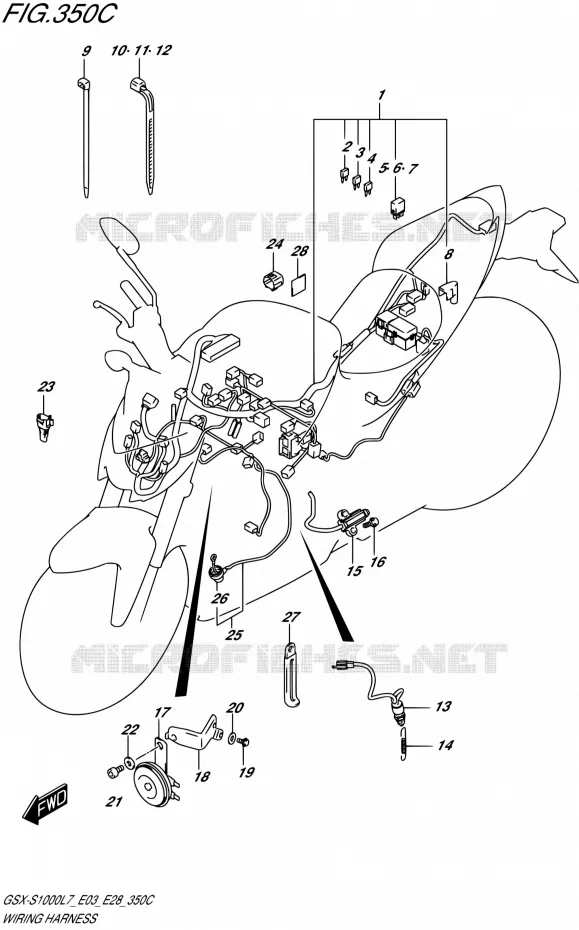BEDRADING (GSX-S1000AL7 E28) Suzuki MOTO 1000 GSX-S 2017  GSX-S1000 L7 (E33)