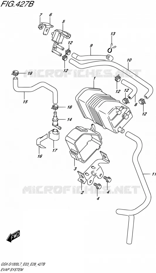 FUEL EVAP SYSTEM (GSX-S1000AL7 E33) Suzuki MOTO 1000 GSX-S 2017  GSX-S1000 L7 (E33)