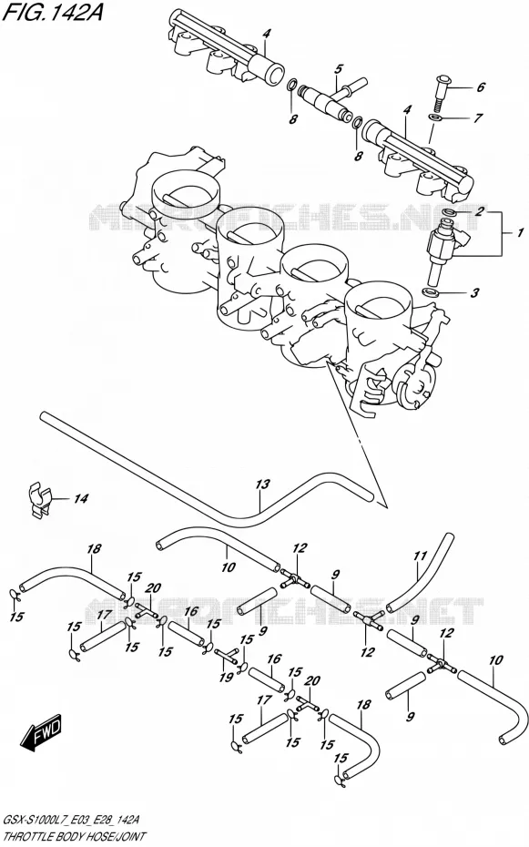 GASKLEPHUIS (GSX-S1000L7 E33) Suzuki MOTO 1000 GSX-S 2017  GSX-S1000 L7 (E33)