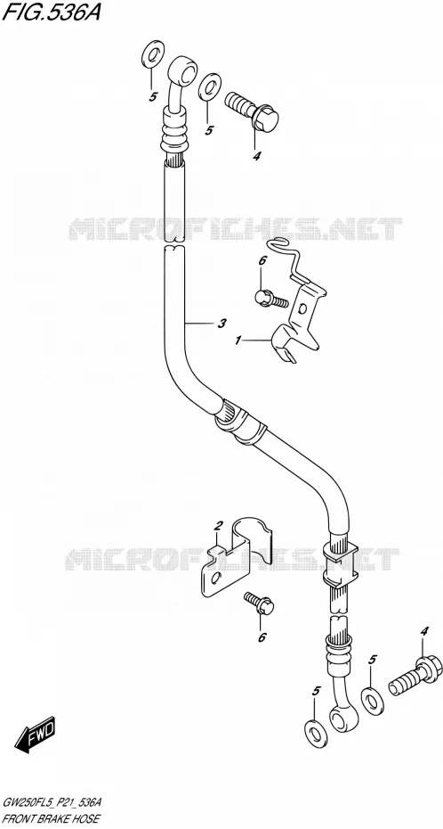 FRONT REMSLANG Suzuki MOTO 250 INAZUMA 2015  GW250F L5 (P21)