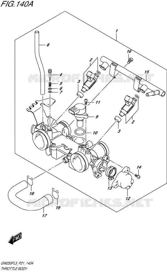 GASKLEPHUIS Suzuki MOTO 250 INAZUMA 2015  GW250F L5 (P21)