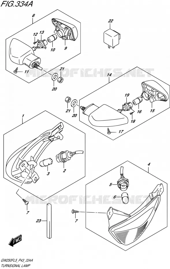 INDICATOREN Suzuki MOTO 250 INAZUMA 2015  GW250F L5 (P43)