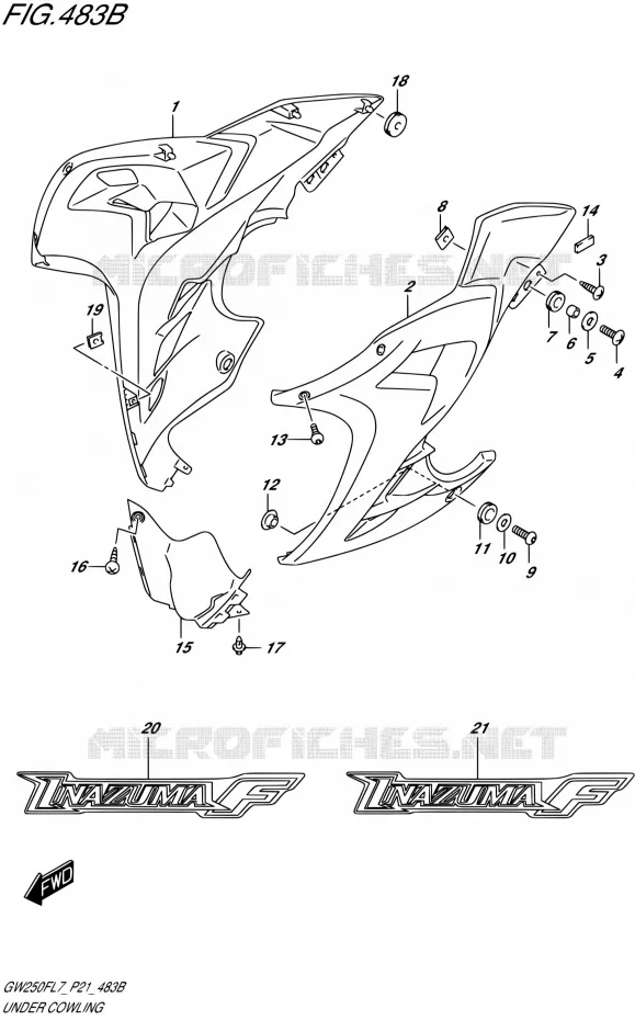 ONDERAANKLEDING (FOR AGQ) Suzuki MOTO 250 INAZUMA 2017  GW250F L7 (P21)