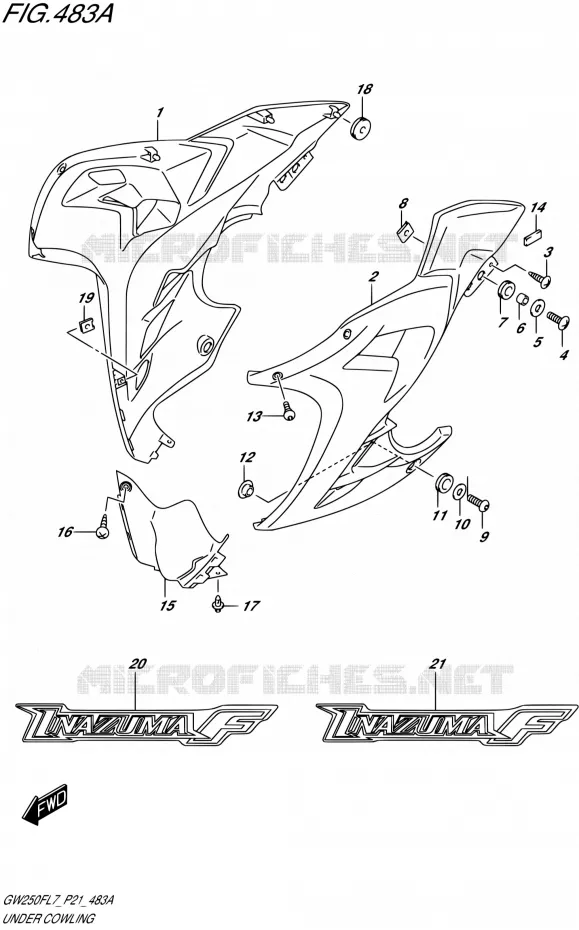 ONDERAANKLEDING (FOR YAY,YWW) Suzuki MOTO 250 INAZUMA 2017  GW250F L7 (P21)