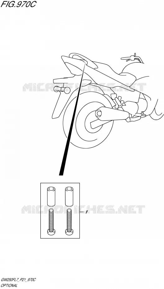 OPTIES (HOOK SET PILLION HANDLE) Suzuki MOTO 250 INAZUMA 2017  GW250F L7 (P21)