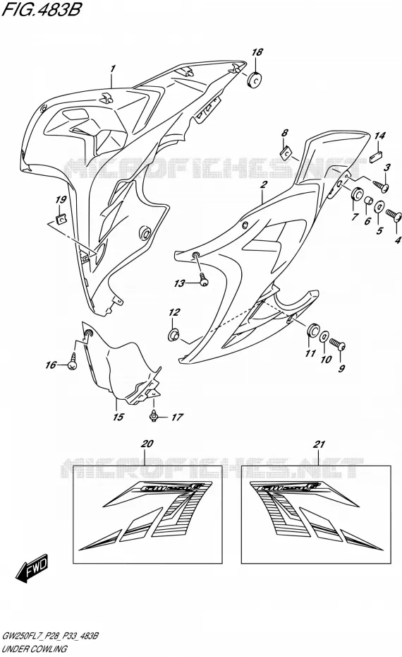 ONDERAANKLEDING (FOR AGQ)  (GW250FL7 P28) Suzuki MOTO 250 INAZUMA 2017  GW250F L7 (P28,P33)