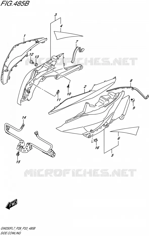 SIDE KUIP (FOR AGQ)  (GW250FL7 P28) Suzuki MOTO 250 INAZUMA 2017  GW250F L7 (P28,P33)