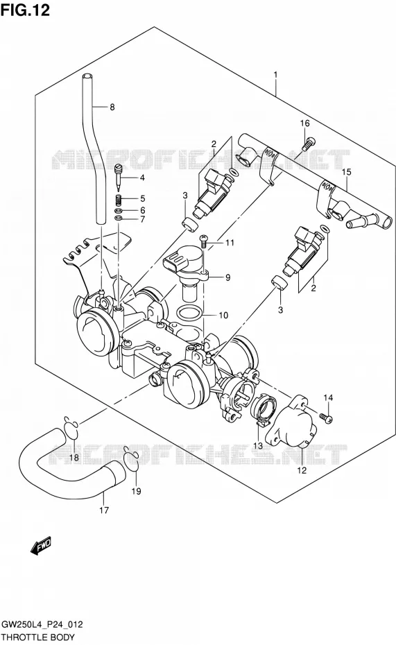 GASKLEPHUIS Suzuki MOTO 250 INAZUMA 2014  GW250 L4/GW250Z L4 (P24)