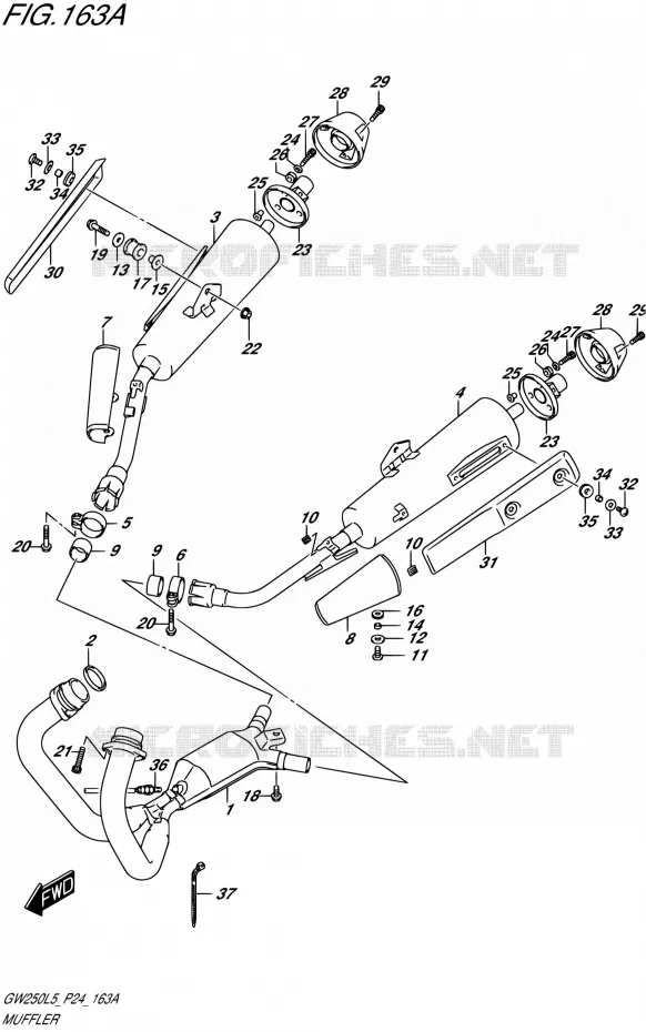 GELUIDDEMPER Suzuki MOTO 250 INAZUMA 1995  GW250 L5/GW250Z L5 (P24)
