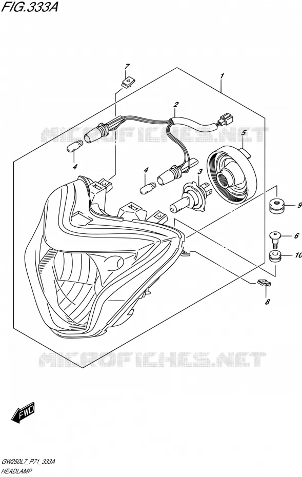 KOPLAMP Suzuki MOTO 250 INAZUMA 2017  GW250 L7 (P71)