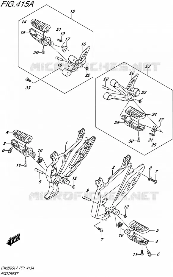 FOOTREST Suzuki MOTO 250 INAZUMA 2017  GW250S L7 (P71)