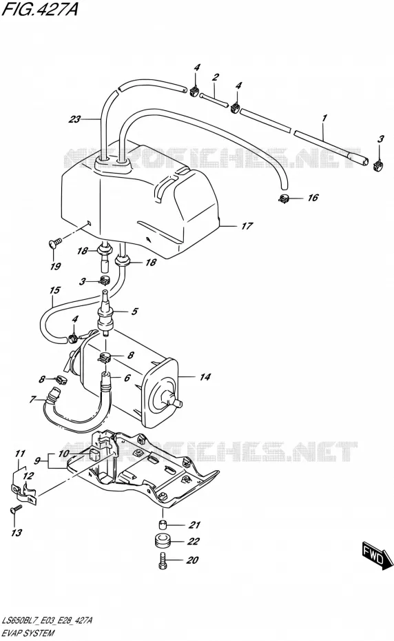 FUEL EVAP SYSTEM (LS650BL7 E33) Suzuki MOTO 650 BOULEVARD 2017  LS650B L7 (E03,E28,E33)