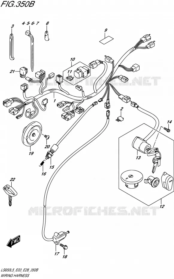 BEDRADING (LS650L5 E28) Suzuki MOTO 650 BOULEVARD 1992  LS650 L5 (E03,E28,E33)