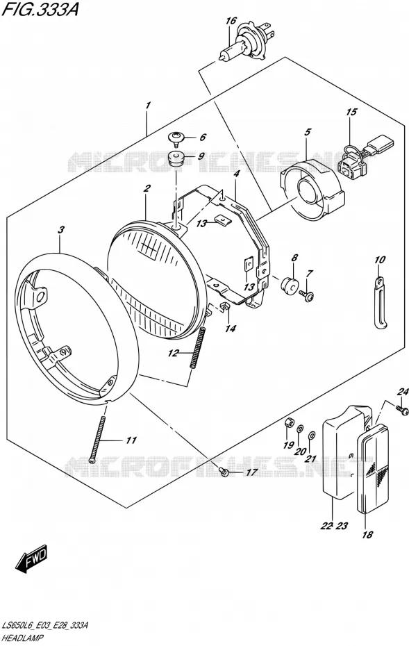 KOPLAMP Suzuki MOTO 650 BOULEVARD 2016  LS650 L6 (E03,E28,E33)