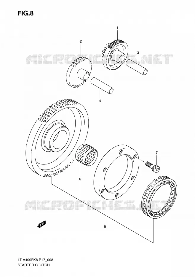 STARTMOTOR CLUTCH Suzuki QUAD 400 KINGQUAD 2010  LT-A400F L0 (P17,P24)