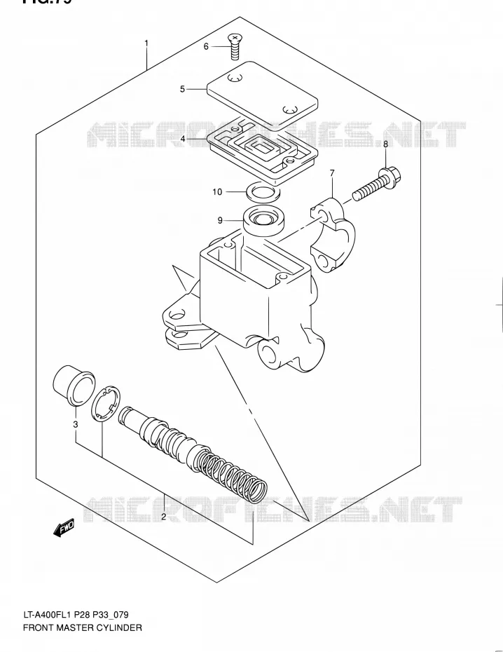 FRONT HOOFDREMCILINDER Suzuki QUAD 400 KINGQUAD 2011  LT-A400F L1/LT-A400FZ L1 (P03,P28,P33)