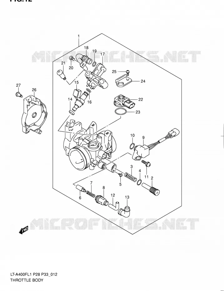 GASKLEPHUIS Suzuki QUAD 400 KINGQUAD 2011  LT-A400F L1/LT-A400FZ L1 (P03,P28,P33)