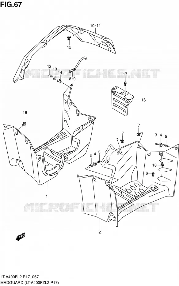 SPATBORD (LT-A400FZL2 P17) Suzuki QUAD 400 KINGQUAD 2012  LT-A400F L2/LT-A400FZ L2 (P17,P24)