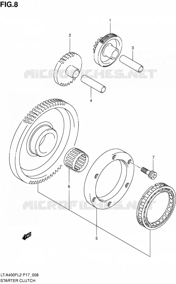 STARTMOTOR CLUTCH Suzuki QUAD 400 KINGQUAD 2012  LT-A400F L2/LT-A400FZ L2 (P17,P24)