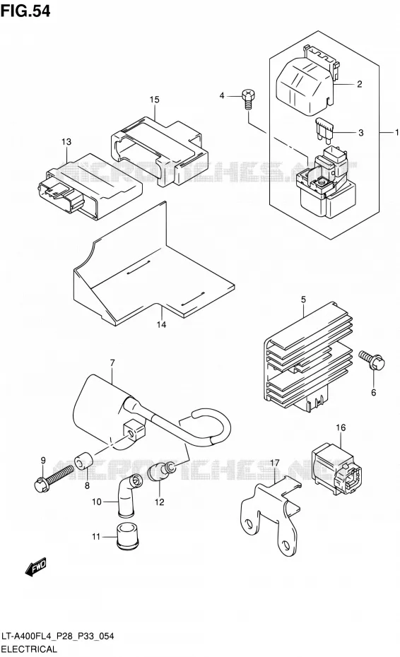 ELEKTRISCH (LT-A400FZL4 P33) Suzuki QUAD 400 KINGQUAD 2014  LT-A400F L4/LT-A400FZ L4 (P03,P28,P33)